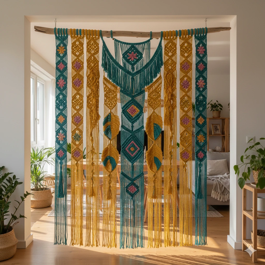 Beautiful Macramé Divider Wall Hanging