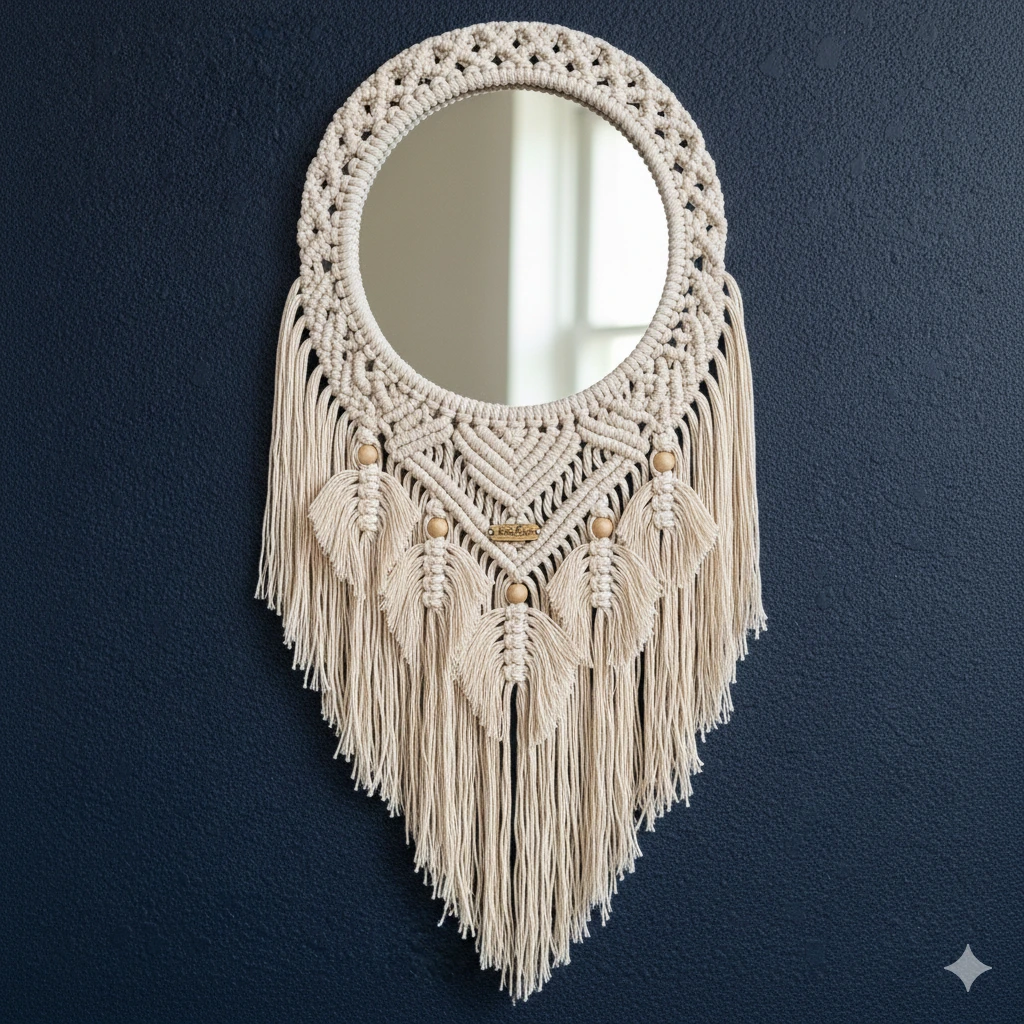 Macramé Double Hitch Mirror